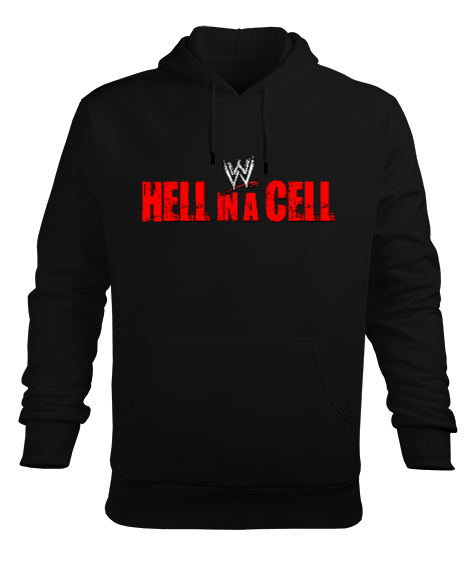 Tisho - Hell In A Cell Siyah Erkek Kapüşonlu Hoodie Sweatshirt