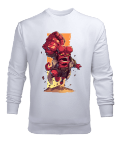 Tisho - Hellboy Tasarım Baskılı Erkek Sweatshirt
