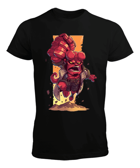 Tisho - Hellboy Tasarım Baskılı Erkek Tişört