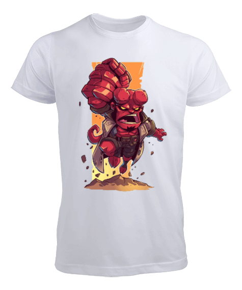 Tisho - Hellboy Tasarım Baskılı Erkek Tişört