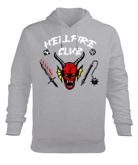 Tisho - hellfire club stranger things Erkek Kapüşonlu Hoodie Sweatshirt