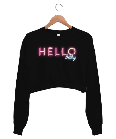 Tisho - Hello Baby Kadın Crop Sweatshirt