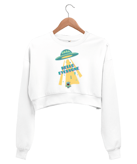 Tisho - Hello everyone Kadın Crop Sweatshirt