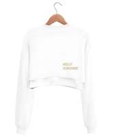 HELLO SUNSHINE Beyaz Kadın Crop Sweatshirt - Thumbnail