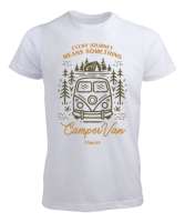 Her Maceranın Bir Anlamı Vardır Kampçı Karavanı Orman ve Çadır Türkiye Kampçı ve Dağcı Özel Tasarım Beyaz Erkek Tişört - Tisho