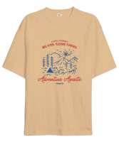 Her Maceranın Bir Anlamı Vardır Orman, Çadır, Güneş, Türkiye Kampçı ve Dağcı Özel Tasarım Camel Oversize Unisex Tişört - Tisho