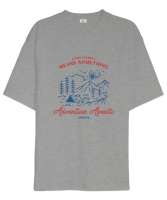 Her Maceranın Bir Anlamı Vardır Orman, Çadır, Güneş, Türkiye Kampçı ve Dağcı Özel Tasarım Gri Oversize Unisex Tişört - Tisho