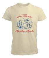 Her Maceranın Bir Anlamı Vardır Orman, Çadır, Güneş, Türkiye Kampçı ve Dağcı Özel Tasarım Krem Erkek Tişört - Tisho