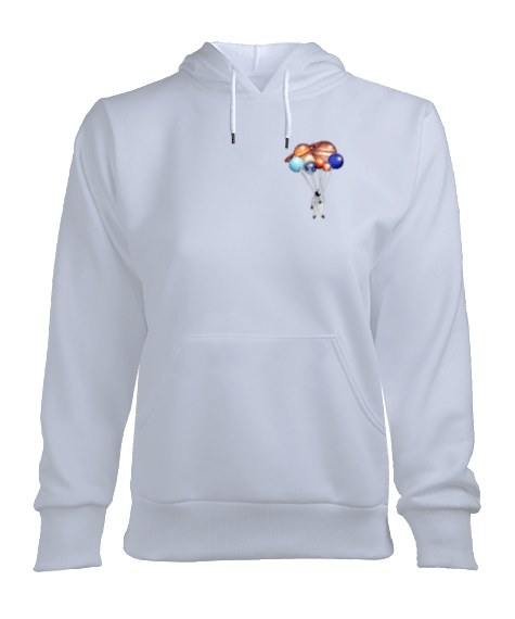 Tisho - Hierro Blanco-Cosmonauta Kadın Kadın Kapşonlu Hoodie Sweatshirt