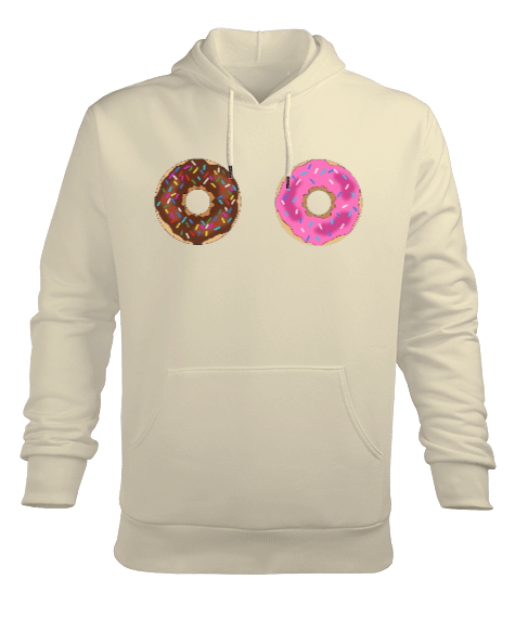 Tisho - Hierro Blanco-Donuts Erkek Kapüşonlu Hoodie Sweatshirt