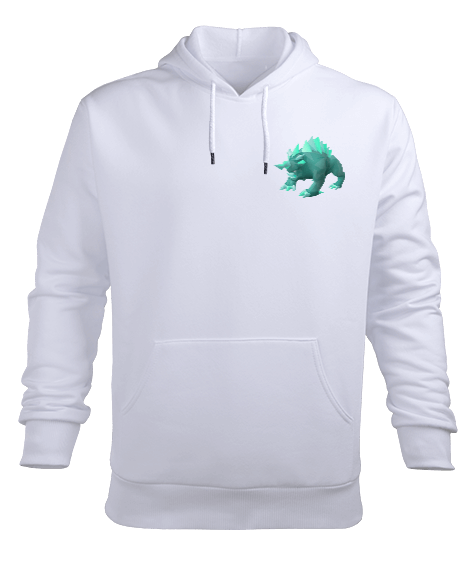 Tisho - Hierro Blanco-Rinoceronte Erkek Kapüşonlu Hoodie Sweatshirt