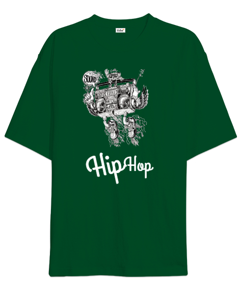 Tisho - HipHop TEYP Kanatlı Çimen Yeşili Oversize Unisex Tişört