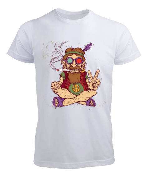 Tisho - Hippi Man Baskılı Erkek Tişört