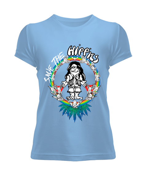 Tisho - Hippi Renkli Gökkuşağı Kadın Tişört