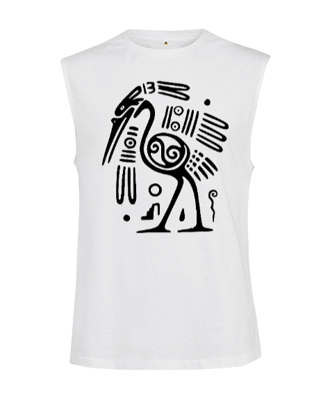 Tisho - HİYEROGLİF KUŞ Kesik Kol Unisex Tişört