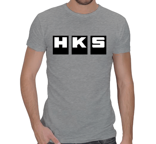 Tisho - HKS Gri T Shirt Erkek Regular Kesim Tişört