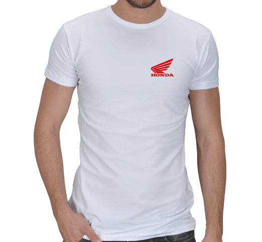 Tisho - Honda Sport Beyaz T Shirt Mini Erkek Regular Kesim Tişört