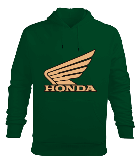 Tisho - Honda-Yeşil Tişört Erkek Kapüşonlu Hoodie Sweatshirt