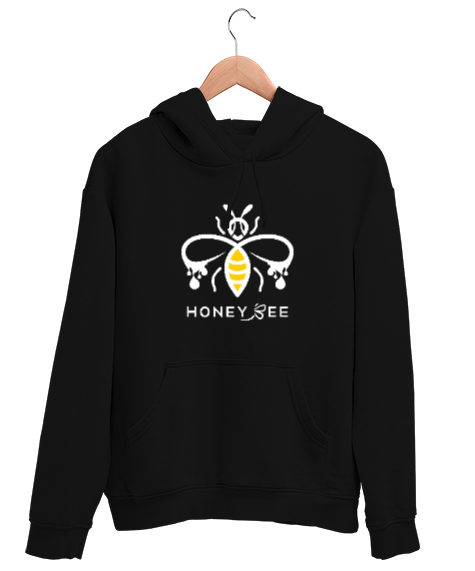 Tisho - Honey Bee - Bal Arısı Siyah Unisex Kapşonlu Sweatshirt