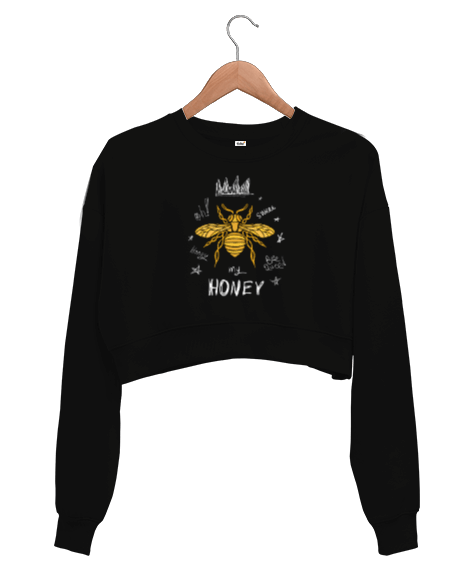 Tisho - HONEY BEE Kadın Crop Sweatshirt