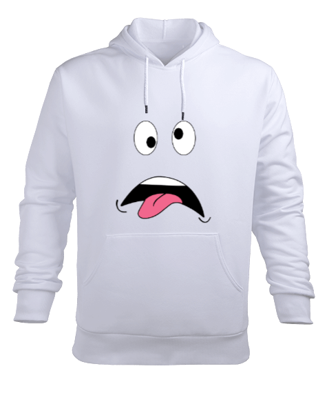 Tisho - Hoodie Garip İfade Erkek Kapüşonlu Hoodie Sweatshirt