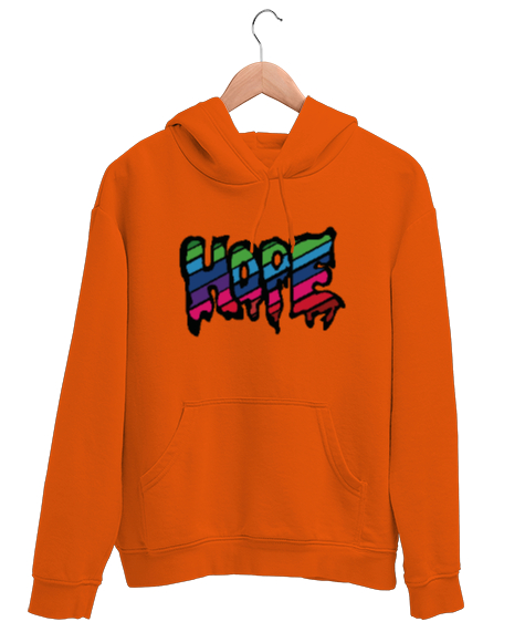 Tisho - Hope Turuncu Unisex Kapşonlu Sweatshirt