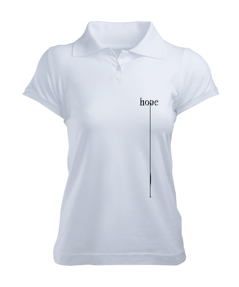 Tisho - Hope - Umut Beyaz Kadın Polo Yaka Tişört