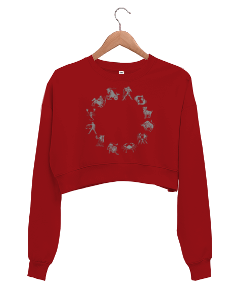 Tisho - horoscope sweatshirt Kadın Crop Sweatshirt