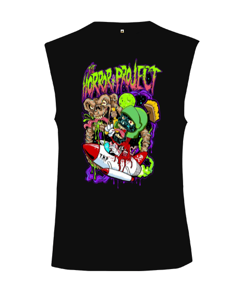 Horror Project Tasarım Baskılı Kesik Kol Unisex Tişört