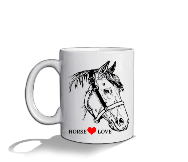 Tisho - HORSE LOVE Beyaz Kupa Bardak