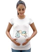 Hoş Geldin Bebek Beyaz Kadın Hamile Tişört - Tisho