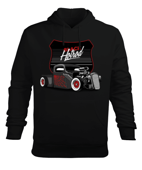 Tisho - Hotrod baskılı Erkek Kapüşonlu Hoodie Sweatshirt