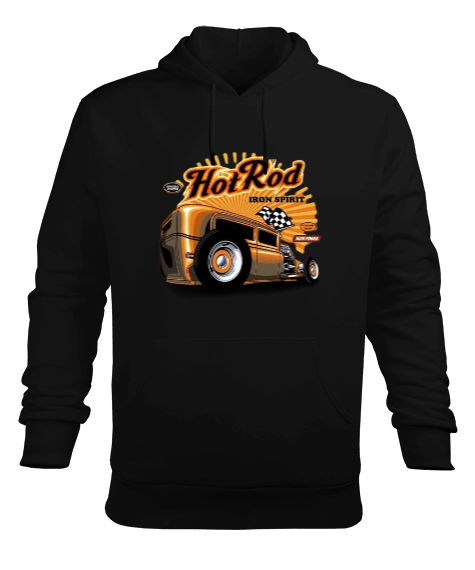 Tisho - Hotrod baskılı Erkek Kapüşonlu Hoodie Sweatshirt