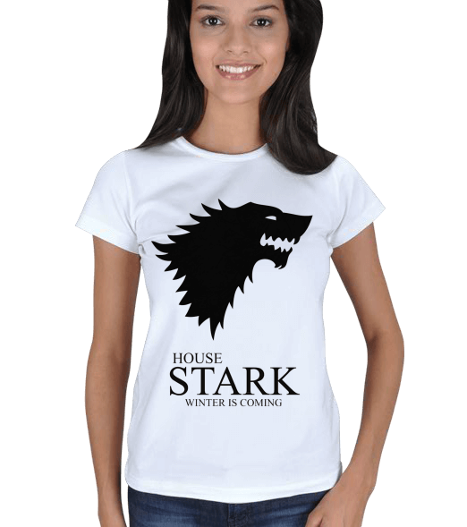 House Stark Beyaz Kadın Tişört