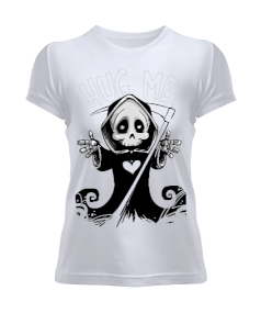 HUG ME YAZILI SEVİMLİ AZRAİL Kadın Tişört - Tisho