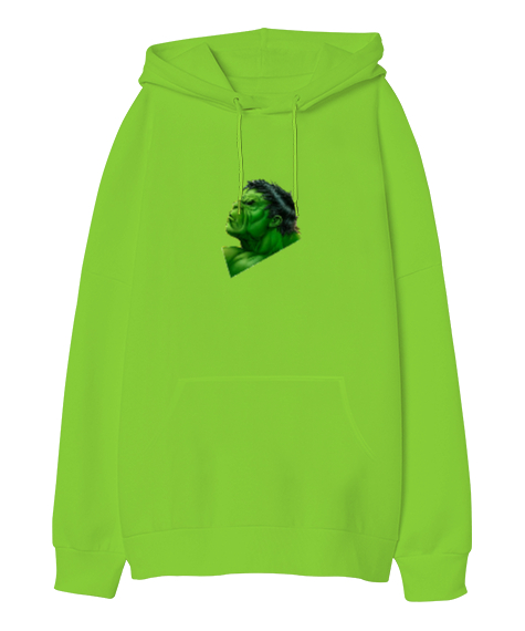Tisho - Hulk Karakterli Fıstık Yeşili Oversize Unisex Kapüşonlu Sweatshirt