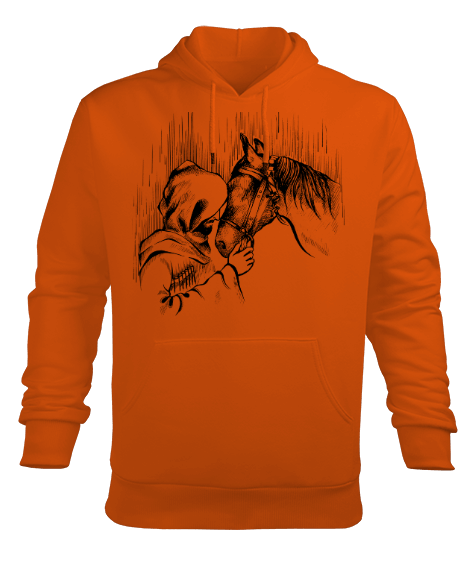 Tisho - Human and Horse Erkek Kapüşonlu Hoodie Sweatshirt