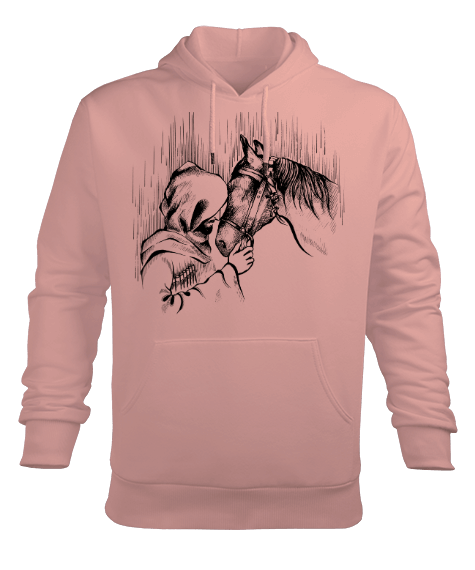 Tisho - Human and Horse Erkek Kapüşonlu Hoodie Sweatshirt