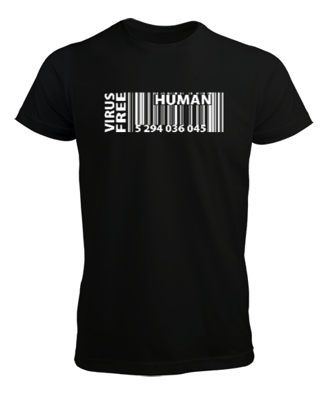 Tisho - Human Barcode - Barkod Siyah Erkek Tişört