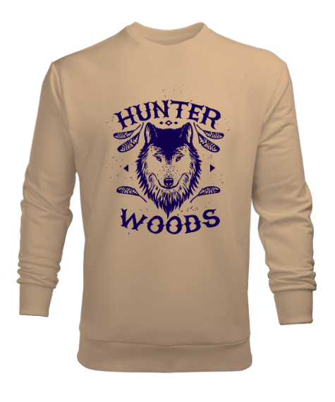 Hunter Wolf - Kurt Camel Erkek Sweatshirt