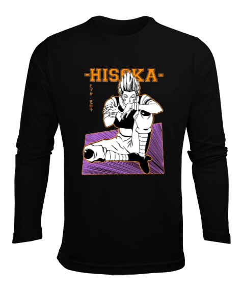 Tisho - Hunter x Hunter Hisoka Leorio Anime Baskılı Erkek Uzun Kol Yazlık Tişört