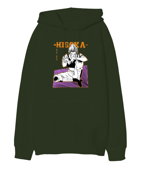 Tisho - Hunter x Hunter Hisoka Leorio Anime Baskılı Oversize Unisex Kapüşonlu Sweatshirt