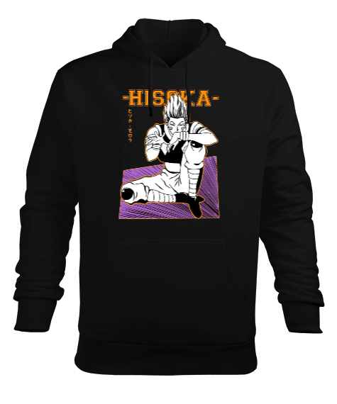 Tisho - Hunter x Hunter Hisoka Leorio Anime İllüstrasyon Baskılı Erkek Kapüşonlu Hoodie Sweatshirt
