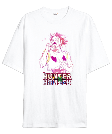 Tisho - Hunter x Hunter Hisoka Leorio Anime İllüstrasyon Baskılı Oversize Unisex Tişört