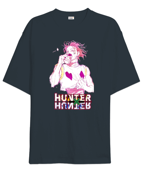 Tisho - Hunter x Hunter Hisoka Leorio Anime İllüstrasyon Baskılı Oversize Unisex Tişört