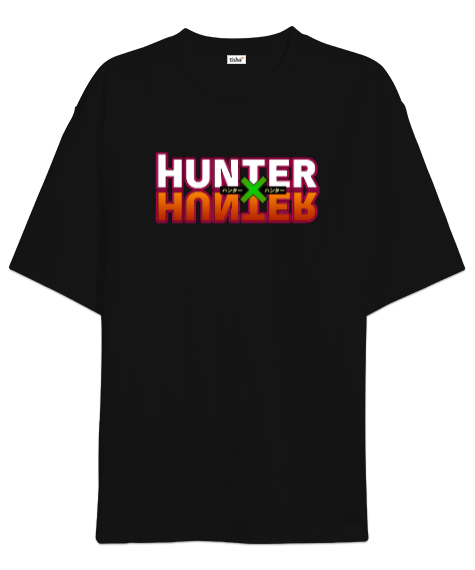 Tisho - hunterxhunter desenli Siyah Oversize Unisex Tişört