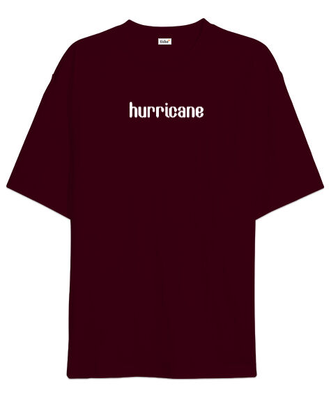 Tisho - Hurricane Bordo Oversize Unisex Tişört