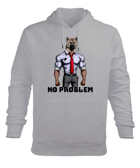 Tisho - hyena Gri Erkek Kapüşonlu Hoodie Sweatshirt