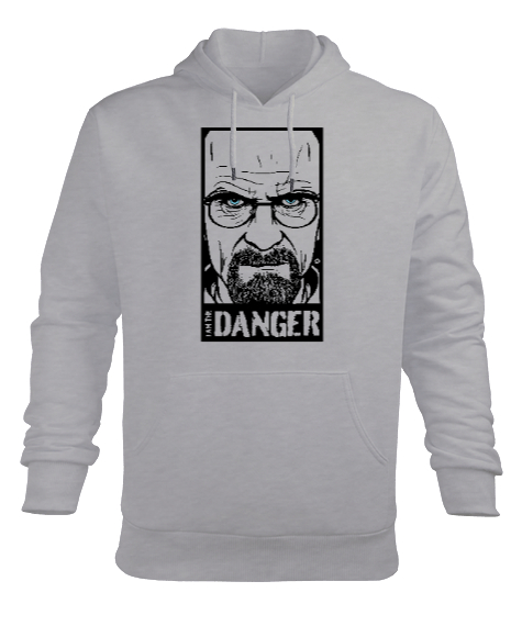 Tisho - I Am Danger - Ben Tehlikeyim - Breaking Bad Gri Erkek Kapüşonlu Hoodie Sweatshirt