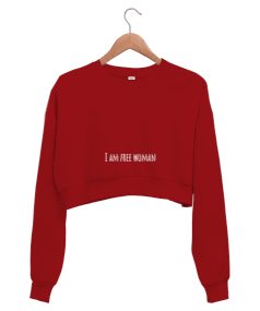 I am free woman Kadın Crop Sweatshirt